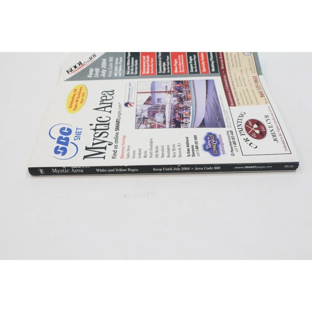 Mystic Area Connecticut SBC‎ SNET White Yellow Pages 2003-2004 Phone Book
